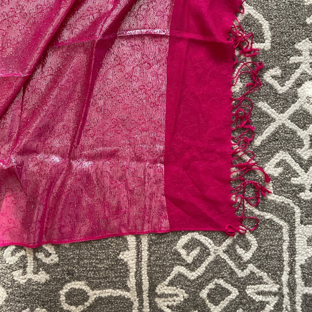 PASHMINA Scarf Hot Pink and Metallic